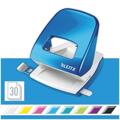 LEITZ Lyukasztó, kétlyukú, 30 lap, LEITZ "Nexxt Wow", kék