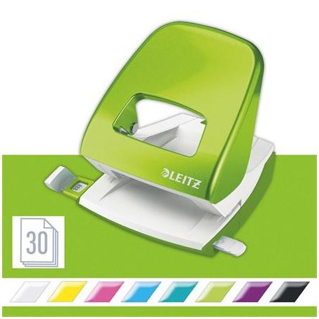 LEITZ Lyukasztó, kétlyukú, 30 lap, LEITZ "Nexxt Wow", zöld