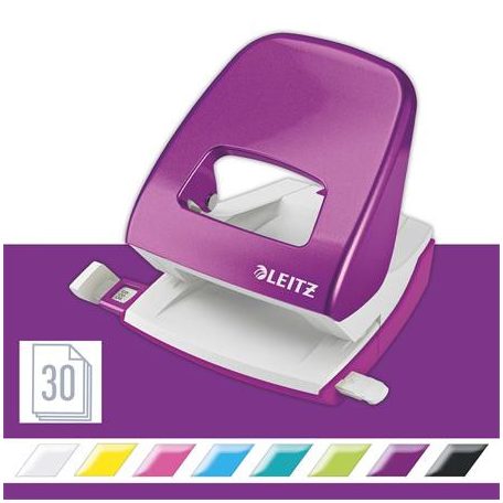 LEITZ Lyukasztó, kétlyukú, 30 lap, LEITZ "Nexxt Wow", lila