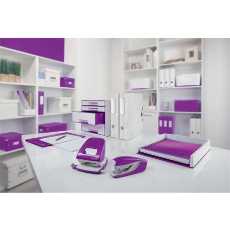 LEITZ Lyukasztó, kétlyukú, 30 lap, LEITZ "Nexxt Wow", lila