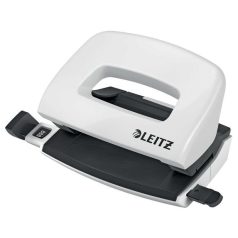   LEITZ Lyukasztó, kétlyukú, 10 lap, fém, mini, LEITZ "Nexxt Wow", fehér