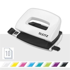   LEITZ Lyukasztó, kétlyukú, 10 lap, fém, mini, LEITZ "Nexxt Wow", fehér