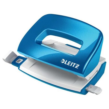 LEITZ Lyukasztó, kétlyukú, 10 lap, fém, mini, LEITZ "Nexxt Wow", kék