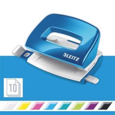   LEITZ Lyukasztó, kétlyukú, 10 lap, fém, mini, LEITZ "Nexxt Wow", kék