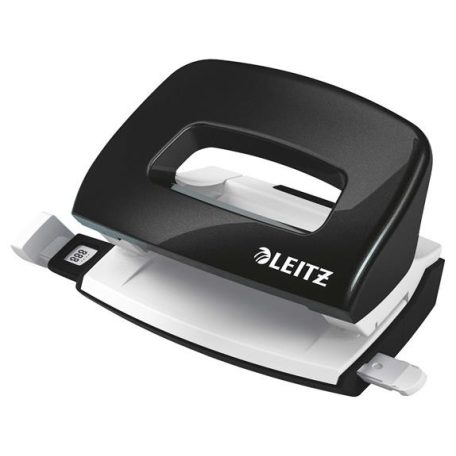 LEITZ Lyukasztó, kétlyukú, 10 lap, fém, mini, LEITZ "Nexxt Wow", fekete