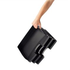   LEITZ Irattálca, műanyag, oldalt nyitott, LEITZ "Plus", fekete