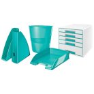 LEITZ Irattálca, műanyag, LEITZ "Wow", jégkék
