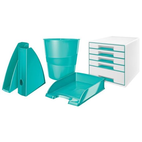 LEITZ Irattálca, műanyag, LEITZ "Wow", jégkék