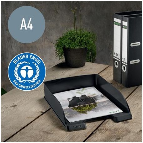 LEITZ Irattálca, műanyag, A4, LEITZ "Recycle", fekete