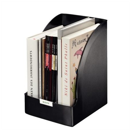 LEITZ Iratpapucs, műanyag, 205 mm, elválasztókkal, LEITZ "Plus Jumbo", fekete