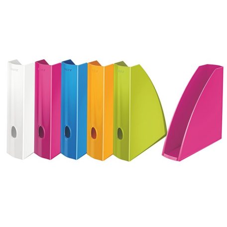 LEITZ Iratpapucs, műanyag, 60 mm, elöl nyitott, LEITZ "Wow" fehér