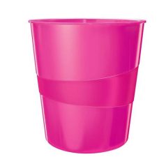   LEITZ Papírkosár, 15 liter, LEITZ "Wow", rózsaszín