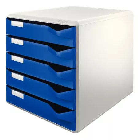 LEITZ Irattároló, műanyag, 5 fiókos, LEITZ "Standard", kék