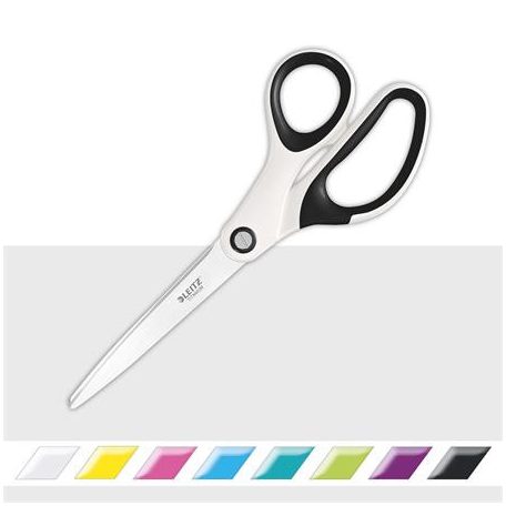 LEITZ Olló, irodai, 20,5 cm, LEITZ "Wow Titán", fehér