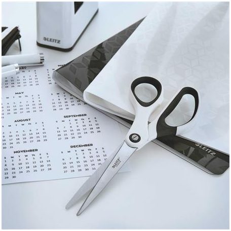 LEITZ Olló, irodai, 20,5 cm, LEITZ "Wow Titán", fehér