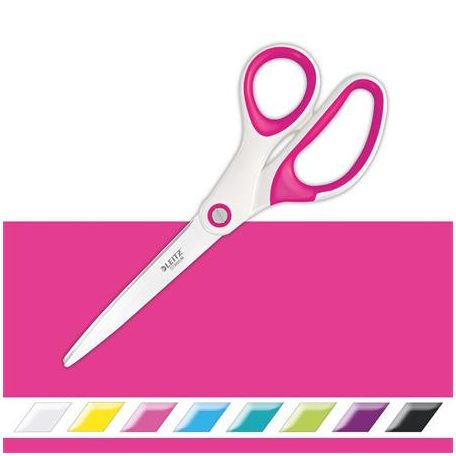LEITZ Olló, irodai, 20,5 cm, LEITZ "Wow Titán", rózsaszín