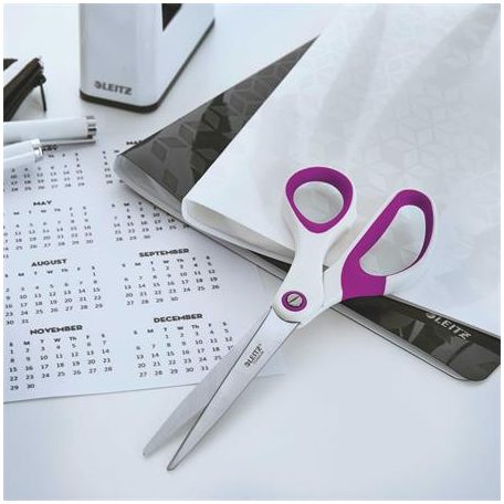 LEITZ Olló, irodai, 20,5 cm, LEITZ "Wow Titán", lila