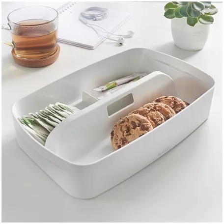 LEITZ Rendszerező tálca, fogantyúval, kicsi, LEITZ "MyBox", fehér