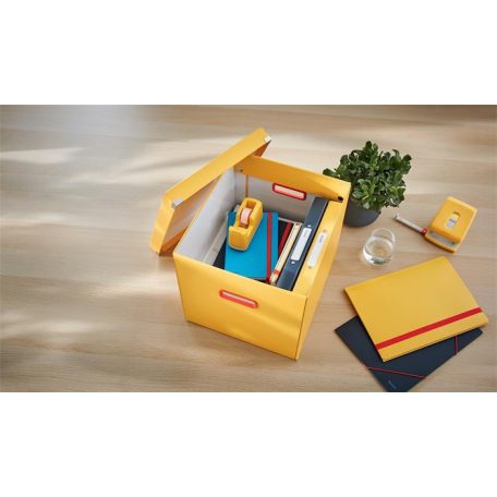 LEITZ Doboz, kocka, L méret, LEITZ "Cosy Click&Store", melegsárga