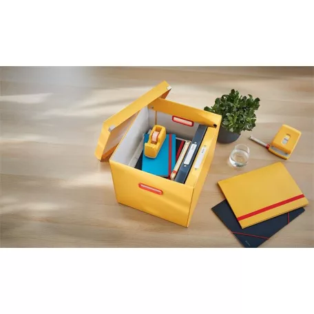 LEITZ Doboz, kocka, L méret, LEITZ "Cosy Click&Store", melegsárga