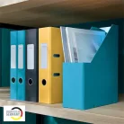 LEITZ Iratpapucs, PP/karton, 95mm, LEITZ "Cosy Click&Store", nyugodtkék