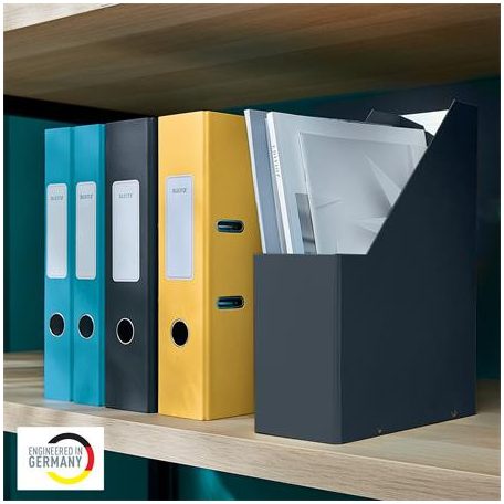 LEITZ Iratpapucs, PP/karton, 95mm, LEITZ "Cosy Click&Store", bársonyszürke