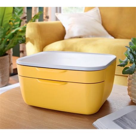 LEITZ Irattároló, műanyag, 2 fiókos, LEITZ "Cosy", melegsárga