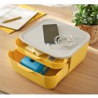 LEITZ Irattároló, műanyag, 2 fiókos, LEITZ "Cosy", melegsárga