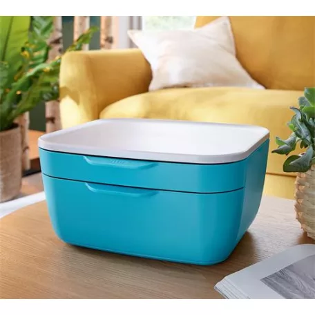 LEITZ Irattároló, műanyag, 2 fiókos, LEITZ "Cosy", nyugodtkék
