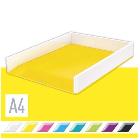 LEITZ Irattálca, műanyag, kettős színhatású, LEITZ "Wow", sárga