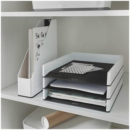 LEITZ Irattálca, műanyag, kettős színhatású, LEITZ "Wow", fekete