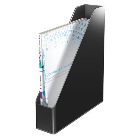 LEITZ Iratpapucs, műanyag, 73 mm, kettős színhatású, LEITZ "Duo", fekete