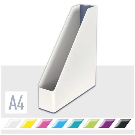 LEITZ Iratpapucs, műanyag, 73 mm, kettős színhatású, LEITZ "Wow", fehér