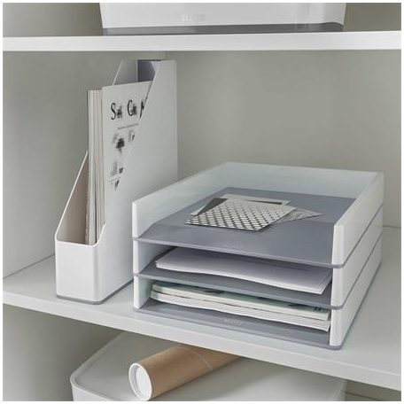 LEITZ Iratpapucs, műanyag, 73 mm, kettős színhatású, LEITZ "Wow", fehér