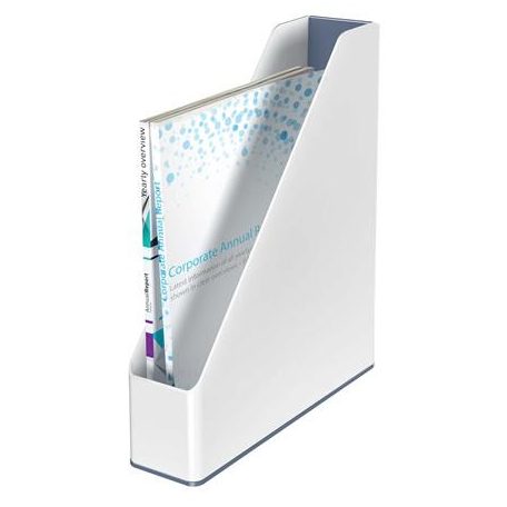 LEITZ Iratpapucs, műanyag, 73 mm, kettős színhatású, LEITZ "Wow", fehér