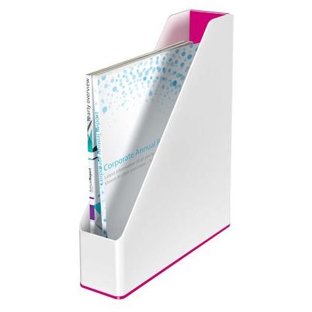 LEITZ Iratpapucs, műanyag, 73 mm, kettős színhatású, LEITZ "Wow", rózsaszín