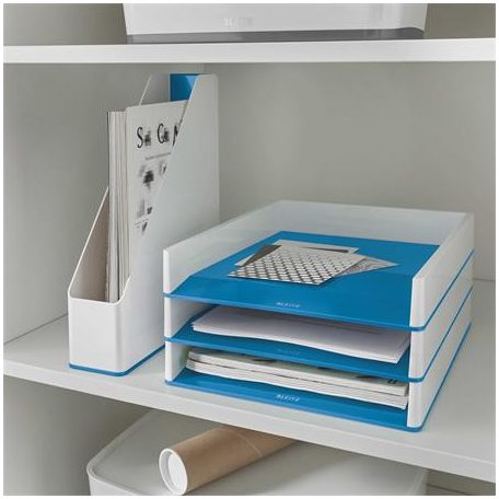 LEITZ Iratpapucs, műanyag, 73 mm, kettős színhatású, LEITZ "Wow", kék