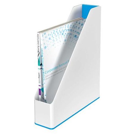 LEITZ Iratpapucs, műanyag, 73 mm, kettős színhatású, LEITZ "Wow", kék