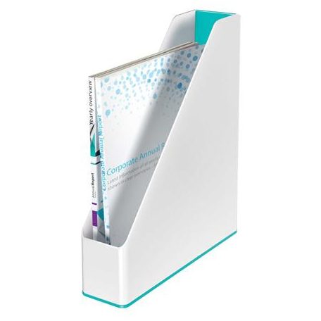 LEITZ Iratpapucs, műanyag, 73 mm, kettős színhatású, LEITZ "Wow", jégkék