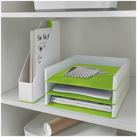 LEITZ Iratpapucs, műanyag, 73 mm, kettős színhatású, LEITZ "Wow", zöld