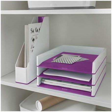 LEITZ Iratpapucs, műanyag, 73 mm, kettős színhatású, LEITZ "Wow", lila