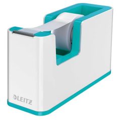   LEITZ Ragasztószalag-adagoló, asztali, feltöltött, LEITZ "Wow", fehér-jégkék