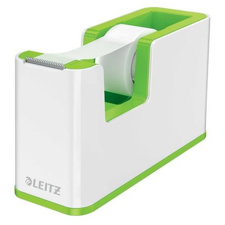 LEITZ Ragasztószalag-adagoló, asztali, feltöltött, LEITZ "Wow", fehér-zöld