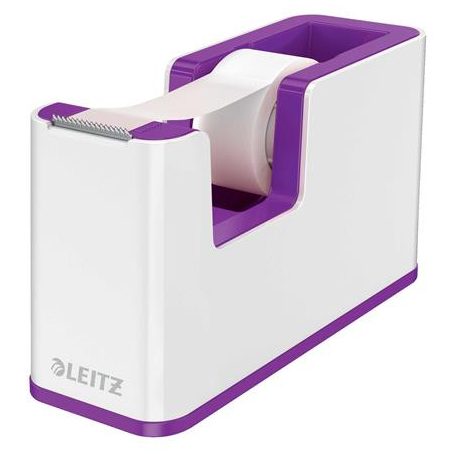 LEITZ Ragasztószalag-adagoló, asztali, feltöltött, LEITZ "Wow", fehér-lila