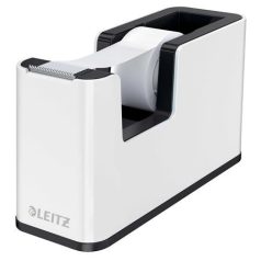   LEITZ Ragasztószalag-adagoló, asztali, feltöltött, LEITZ "Wow", fehér-fekete