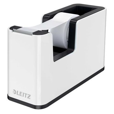 LEITZ Ragasztószalag-adagoló, asztali, feltöltött, LEITZ "Wow", fehér-fekete