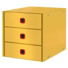 LEITZ Irattároló, laminált karton, 3 fiókos, LEITZ "Cosy Click&Store", melegsárga
