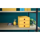 LEITZ Irattároló, laminált karton, 3 fiókos, LEITZ "Cosy Click&Store", melegsárga
