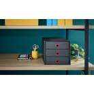 LEITZ Irattároló, laminált karton, 3 fiókos, LEITZ "Cosy Click&Store", bársonyszürke