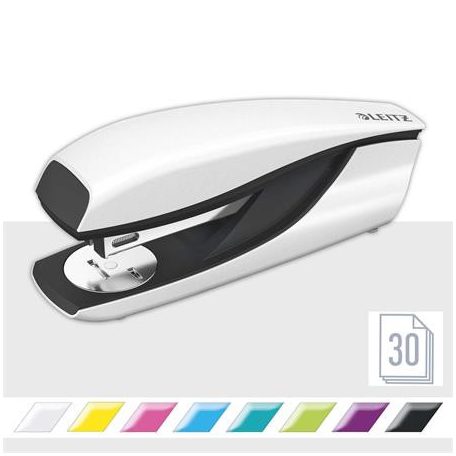 LEITZ Tűzőgép, 24/6, 26/6, 30 lap, LEITZ "Nexxt Wow", fehér